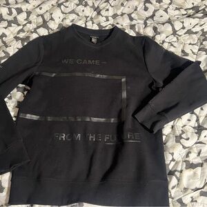 H&M Black Graphic Crewneck Sweater